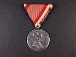 Medaile za statečnost I. třídy, Ag, na hraně značeno A, vydání 1914 - 1917