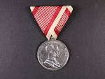 Medaile za statečnost I. třídy, Ag, na hraně značeno A, vydání 1914 - 1917