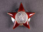 Řád rudé hvězdy č.170683, 4. typ, 5. varianta, Medaile za bojové zásluhy č. 1534136 + udělovací knížka
