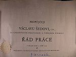 Řád práce II. vydání po roce 1960 ČSSR č. 5005 + etue a dekret