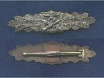 Stříbrná bojová spona za boj z blízka, výr. FEC.W.E. PEEKHAUS BERLIN, AUSF.A.G.M.u.K. GABLONZ, slitina