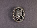 Všeobecný útočný odznak, zinek, značka výrobce R.S., Rudolf Souval Wien, koroze
