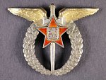 Odznak pilota, 1953-54 č. 2390, výrobce F. Provazník, punc Ag, ryzostní značka 800, etue