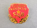 Odznak vzorný kolektiv SNB, III. stupeň, připínání na šroub