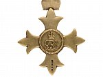 Řád Britského impéria, IV třída důstojník, vydání z let 1917-1936, na stuze pro civilisty, pozlacené stříbro, na reversu punc Ag