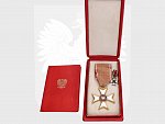Řád Polonia Restituta 1944, 5. třída + etue + miniatura a udělovací průkaz