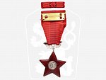 Řád Rudé hvězdy, ČSSR, č.3899, punc Ag 900, značka výrobce Zukov, původní etue