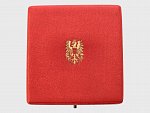 Stříbrná medaile Za zásluhy o Republiku Rakousko, od roku 1945 na dámské stuze + etue