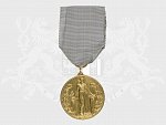 Pamětni medaile FIDAC bez letopočtu ve štítku, pozlacený bronz