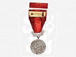 Medaile Za zásluhy o obranu vlasti - ČSSR, punc Ag 900, značka výrobce Zukov
