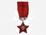 Řád Rudé hvězdy, ČSSR, č.3052, punc Ag 900, značka výrobce Zukov, původní etue