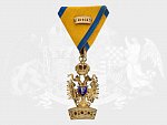 Řád železné koruny 3. třídy, pozlacený bronz, smalty, neznačeno, s malou dekorací 2. třídy na původní stuze