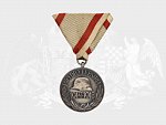 Pamětní medaile na I. sv. válku pro bojovníky, na hraně značka BRONZE, původní stuha