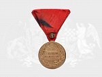 Vojenská jubilejní pam. medaile z r.1898, bronz, původní stuha