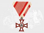 Vojenský záslužný kříž, na závěsném očku punc Ag a značka výrobce FR (Christian Friedrich ROTHE & NEFFE, Wien), původní voj. stuha