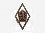Odznak Vojenské akademie od r. 1960, punc Ag., ryzostní značka 925 a značka výrobce Zukov Praha