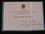 Řád Rudé hvězdy II. vydání po roce 1960 ČSSR č. 6261 + orig etue