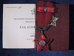 Řád Rudé hvězdy II. vydání 1955-1960 ČSR č. 037 + 2 knížky