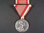 Medaile za statečnost I. třídy, Ag,na hraně značeno A, původní vojenská stuha, vydání 1914 - 1917