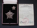 Hvězda československého partyzána + miniatura, dekret, legitimace