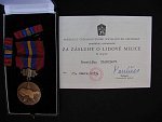 Vyznamenání - Za zásluhy o lidové milice - II. třída, dekret, etue