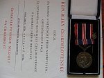ČS medaile za chrabrost před nepřítelem, miniatura + poškozený dekret