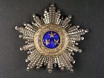 Hvězda velkokříže Řádu tří hvězd, 1925, zlacené stříbro, 84 mm, druhé vydání, výrobce W.F.MULLER ORDEN FABRIKA RIGA, uděleno jen 285 ks.