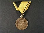 Čestná medaile Za mnoholeté členství v domobraneckých sborech, 1908 II. tř. za 25 let, novodobá stuha
