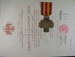 Pamětní medaile Národní revoluční armády Brno + dekret