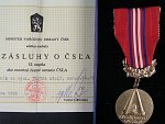 Medaile Za zásluhy o ČSLA, II.stupeň + průkaz