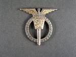 Odznak Pilot 1. třídy, číslo 1143, výrobce Zukov Praha