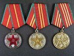 Služební medaile za 10,15,20 let pro ozbrojené síly SSSR