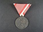 Zlatá medaile za statečnost, 1914-1917, náhradní kov, zinek, zlacení setřelé