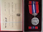 Vyznamenání - Za zásluhy o lidové milice - I. třída ,dekret + etue