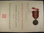 Sokolovská pamětní medaile + dekret