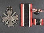 Válečný záslužný kříž s meči 2. třídy, zinek + dekret + udělovací sáček