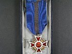 Řád Rumunské koruny, důstojník, civilní skupina. typ 1932-1947, chybí rozeta na stuze, originální etue