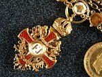 Miniatura Řádu Františka Josefa I. na řádovém řetízku, Au