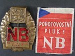 Odznak Pohotovostního pluku NB, č. 343, + nášivka, ulomený úchyt na jehlu