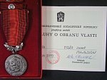 Medaile - Za zásluhy o obranu vlasti - ČSSR + etue a průkaz