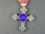 Záslužný kříž pro vojenské duchovní II.stupeň, postříbřený bronz, původní stuha