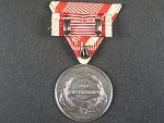 Medaile za statečnost I. třídy, Ag, na hraně značeno A, původní vojenská stuha, vydání 1914 - 1917