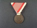 Bronzová medaile za statečnost, původní vojenská stuha, vydání 1914 - 1917