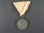 Bronzová medaile za statečnost, náhradní kov, původní vojenská stuha, vydání 1914 - 1917