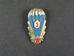 Odznak výsadkového vojska 3. třídy z obdobi 1965-1992 č.15486, druhý typ