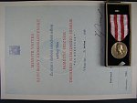 Pamětní medaile druhého národního odboje + dekret