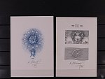 otisk orig. rytiny aršíku č. 179 v černé barvě +otisk rytiny na FDC v barvě modré na kouscích kříd. papíru, sign. Horniak