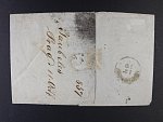 skl. dopis z r. 1857 frank. zn. Fe. č. 3 HP, typ IIIb, pod. nádražní raz. PRAG BH 11.10., přích. raz.