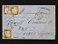 EVROPA - Itálie - Sardinie - skl. dopis z r. 1863 do Anglie frank. zn. Mi. č. 11 (2x), Mi. 13, pod. raz. LIVORNO 23.GIU.63, průch červené raz. LONDON, přích. raz., dopis vodorovně mimo zn. preložen, zk. Bolafi