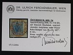 Zn. Fe. č. 5M IIIb. (Mi. č. 5Ya typ III.) na výstřižku, červené razítko, atest Dr. Ferchenbauer